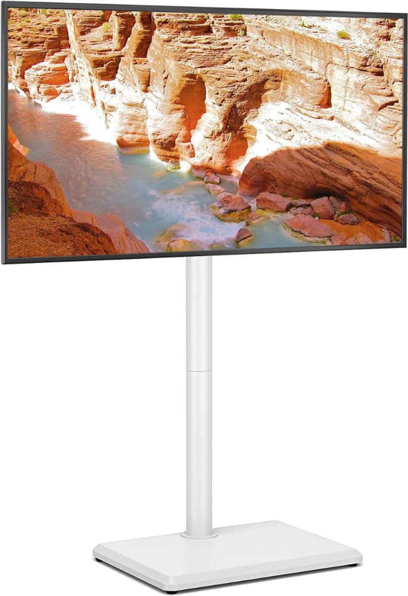 Lìon® Lìon® TV Standaard Verijdbaar - TV Vloerstandaard - TV Standaard Verrijdbaarr - Wit - 44cm x 34cm x 12cm