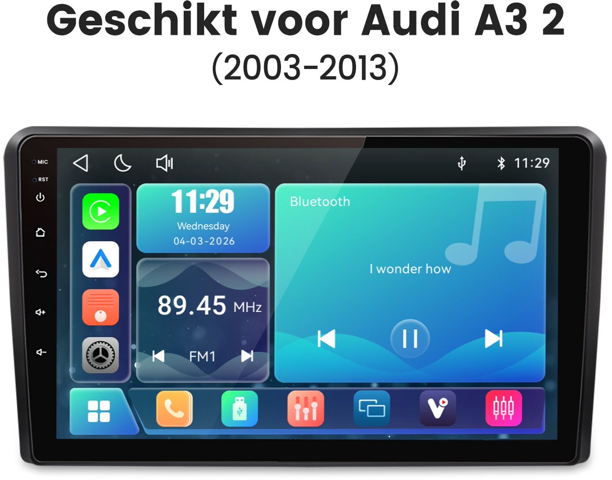 Cestovet Autoradio - Geschikt Voor Audi A3 8P 2003 t/m 2012 - LINUX - Draadloos Carplay & Android Auto