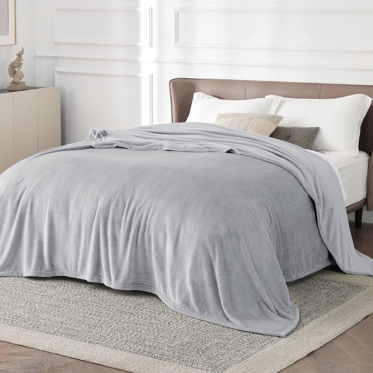 SolidKeus - Fleece Deken 220 x 240 cm Grijs Warm en Zacht