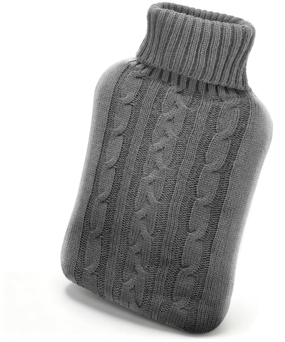 SolidKeus - Grote Warmwaterkruik met Gebreide Cover 2L voor Pijnverlichting