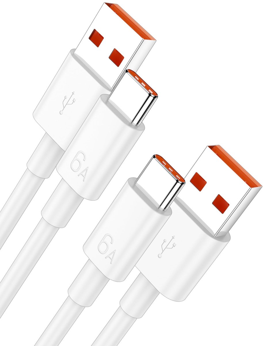SolidKeus - 2 Stuks USB C Oplaadkabel 100W Snel Opladen 2m