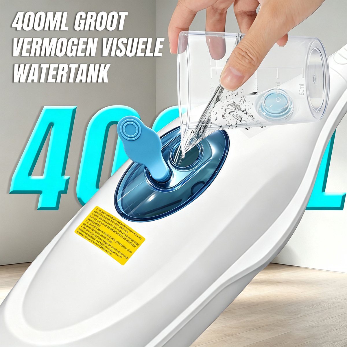 Elektrische Vloer Hete Stoom Mop 1500W, Tegel & Harde Houten Vloerreiniger, Multipurpose Handheld Stoomreiniger met 2 Wasbare Microvezel Pads – foto 7