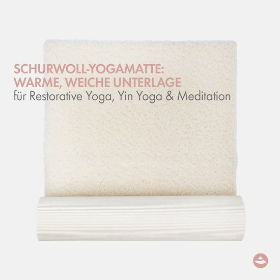 Yogamat Scheerwol - Wolmat Antislip - Comfortabel Trainen - Extra Dikke Vacht - 200 x 60 cm - Wit — afbeelding 2
