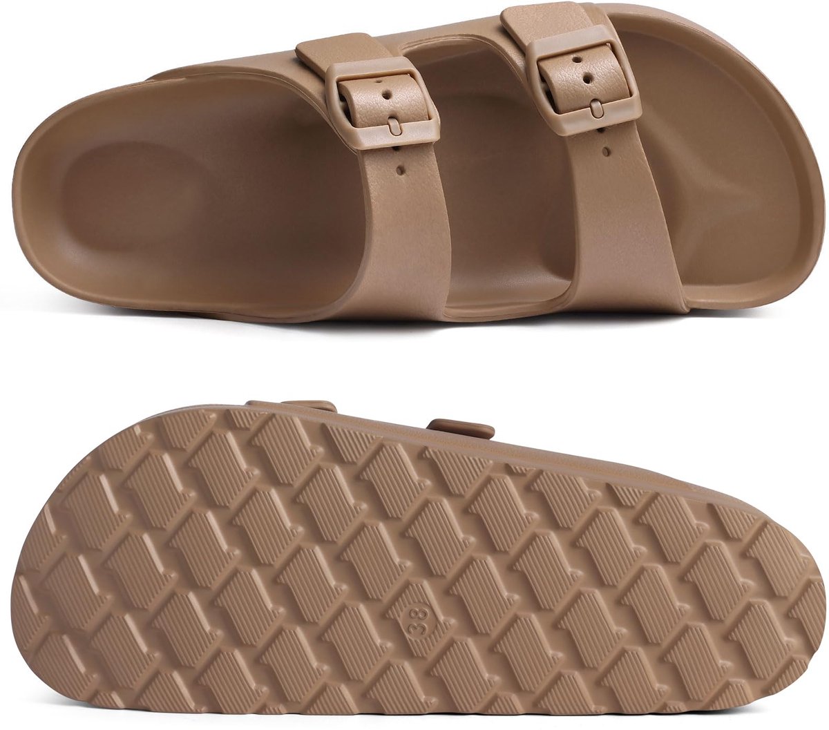 OLANLY - Platform Slippers - Bruin