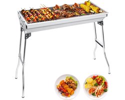 Houtskoolbarbecue, campinggrill, houtskool, opvouwbare grill, draagbare grill, voor camping, tuin, picknick, feest, 73 x 33 x 71 cm, voor 5-10 personen