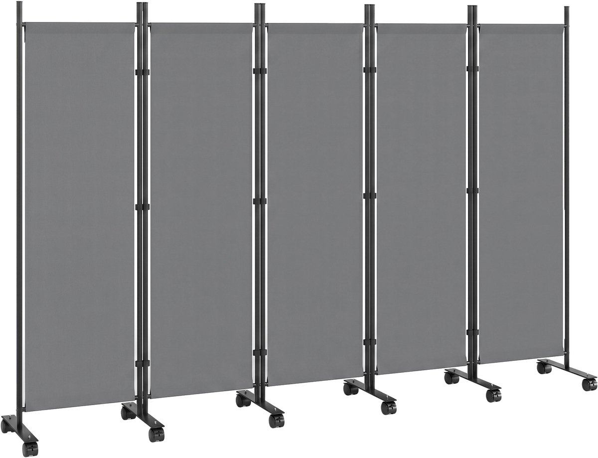 Outsunny Privacy Screen voor buiten - Staal, Polyester - 252 x 40 x 170 cm - Donkergrijs