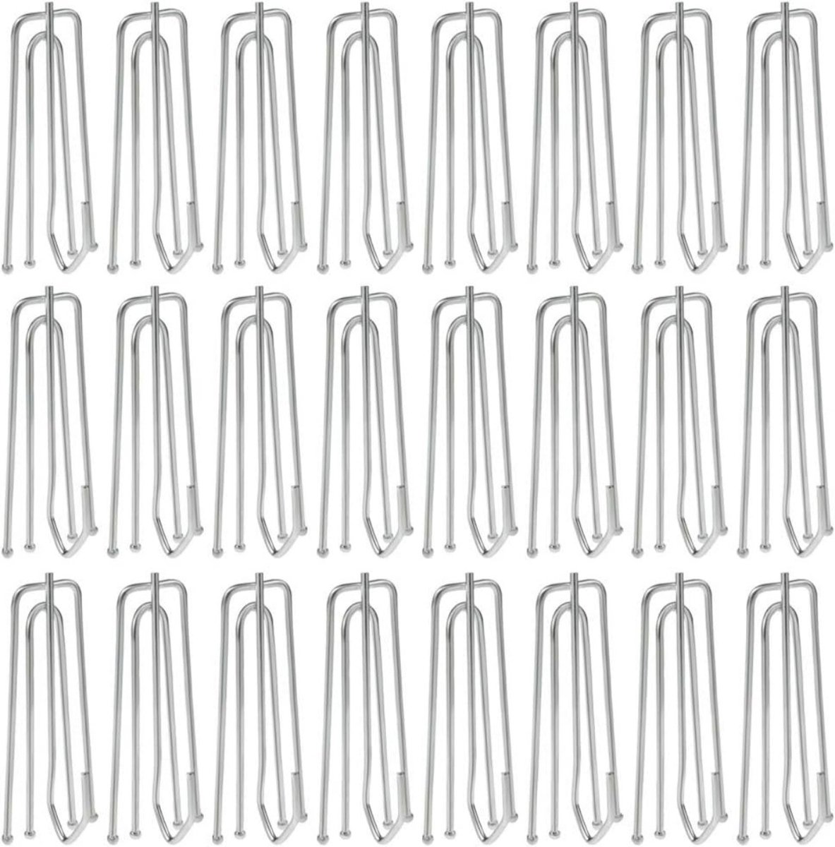 Gordijnhaken – 30 stuks – 7 cm – Universele maat – 4-tands plooihaken – Metalen gordijnhaken – Plooihaken – Haken met vier tanden – Haken voor gordijnband – Eenvoudig te bevestigen – Accessoires voor doe-het-zelfprojecten – Haken voor vlinderplooien