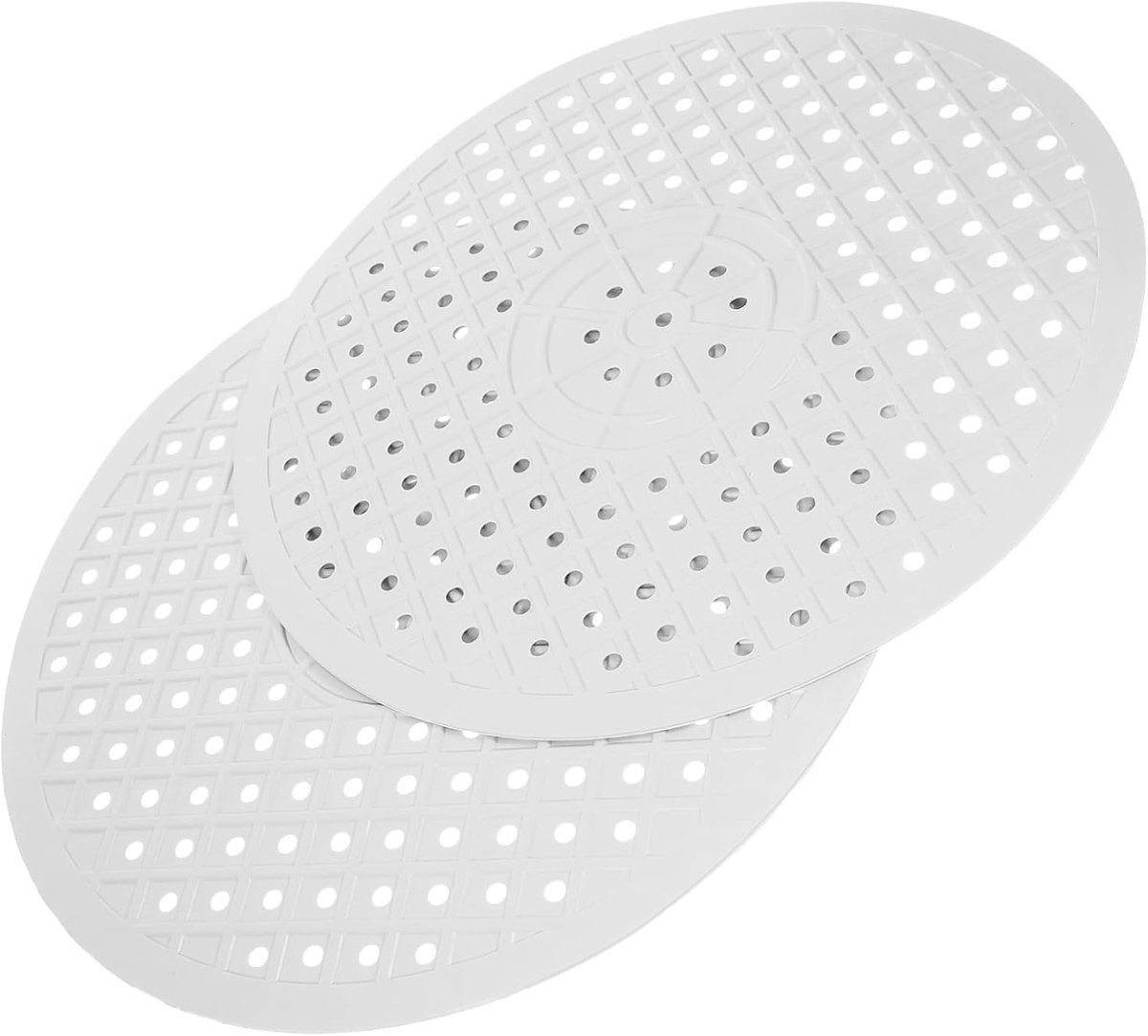 2 Stuks - Gootsteenmat - Gootsteeninleg - 30x30cm -Ronde gootsteenmat - Spatbescherming - Rooster Spoelbak Mat - Spoelbakbescherming - Gootsteen Beschermer - Wasbak Mat - Wit
