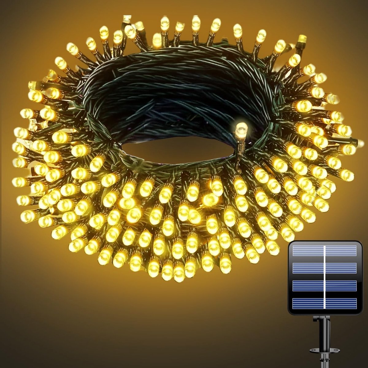 Tuinverlichting buiten lichtsnoern - Warm Geel - 10 M - Zonne-energie LED Lichtsnoer - Weerbestendig voor Tuin en Terras