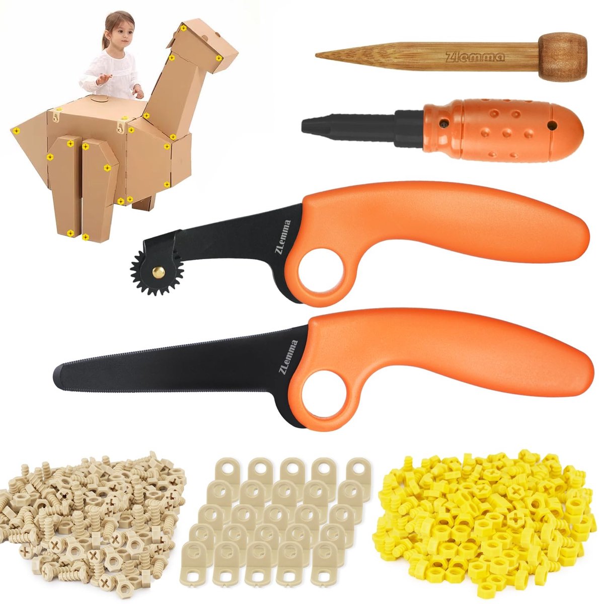SolidKeus - Cardboard Bouwgereedschap Set van 966 Stukken voor Creatieve Projecten
