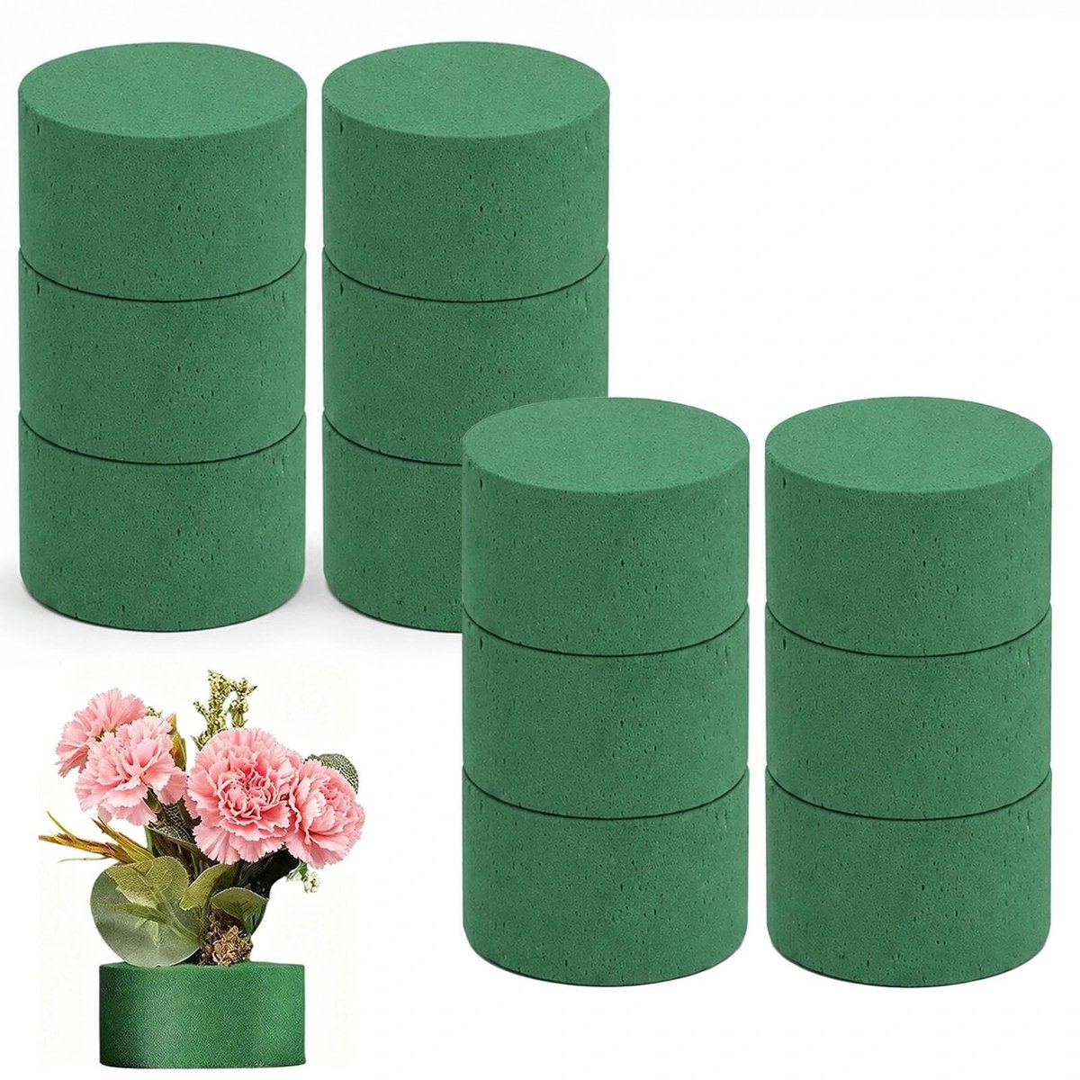 SolidKeus - Set van 12 Ronde Steekschuim voor Bloemen
