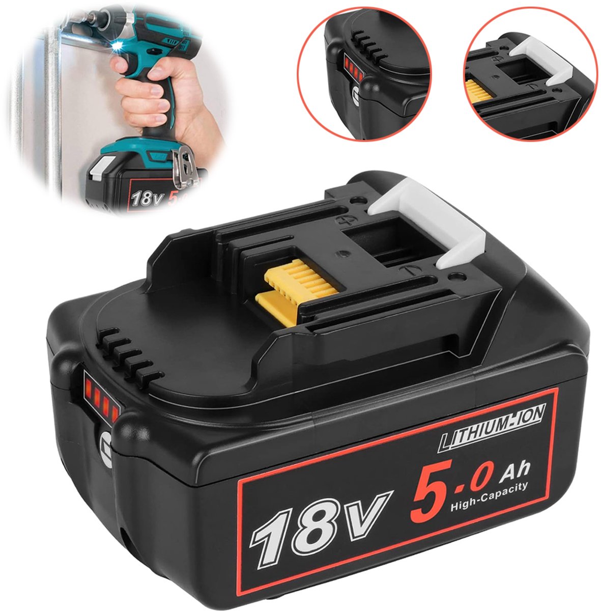 5,0 Ah 18V Li-ion Batterij - Vervangende Accu Voor Makita 18V BL1860B BL1850 BL1855 BL1840 - Vervangingsbatterij