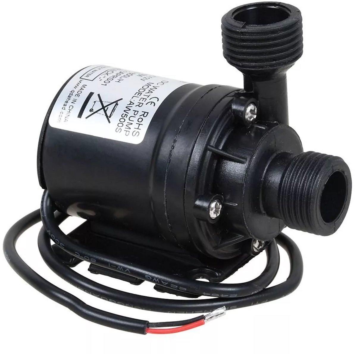 Waterpomp - Zelfaanzuigende pomp - Mini-boosterpomp - DC 12V - Hogedrukpomp van 800 l/u - Opvoerhoogte van 5 m - Geluidsarm - Geschikt voor aquariums, vijvers en fonteinen