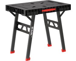 Inklapbare Werkbank - Max. 650 kg Draagvermogen - 85 x 61 cm Werkblad - Met Geïntegreerde Handgreep - Draagbare Werktafel & Schraag voor Werkplaats, Garage, Bouw & Montage