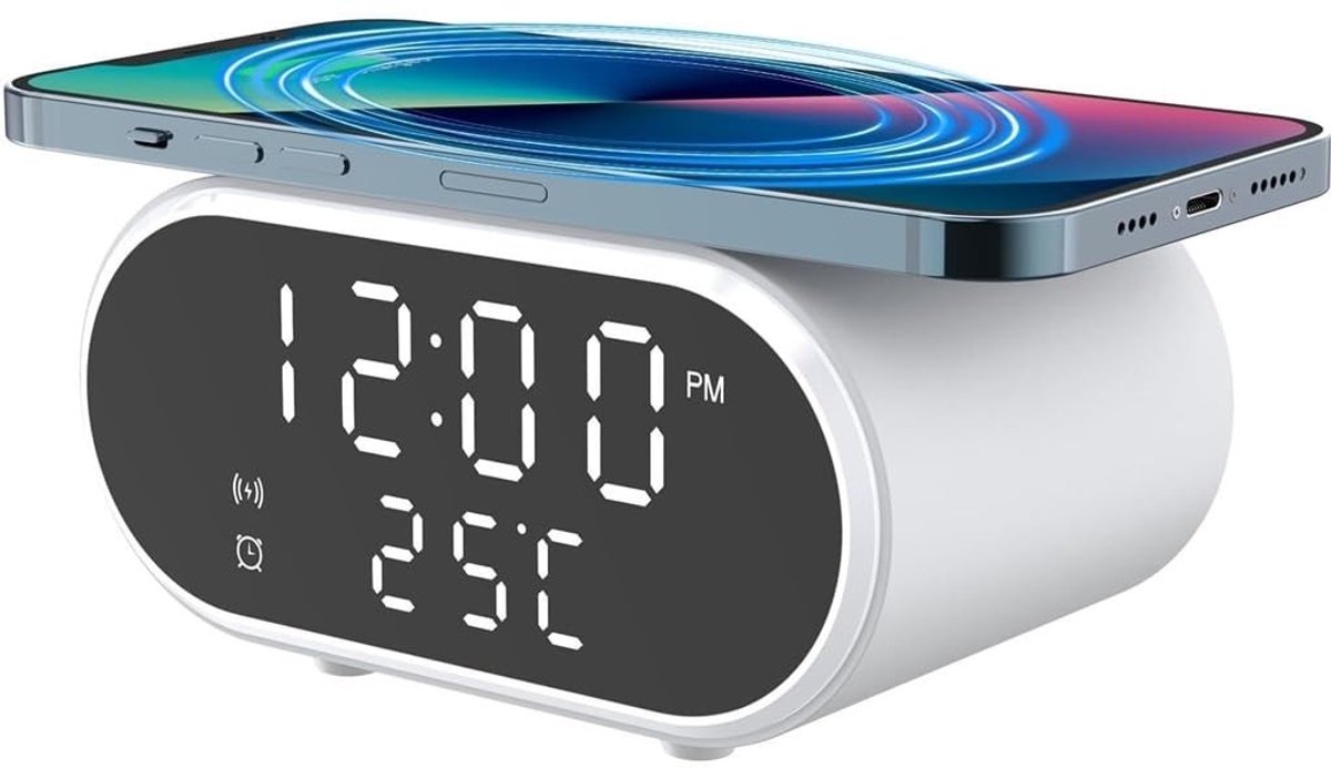SolidKeus - 3-in-1 Draadloze Oplaadbare Wekker met Temperatuur
