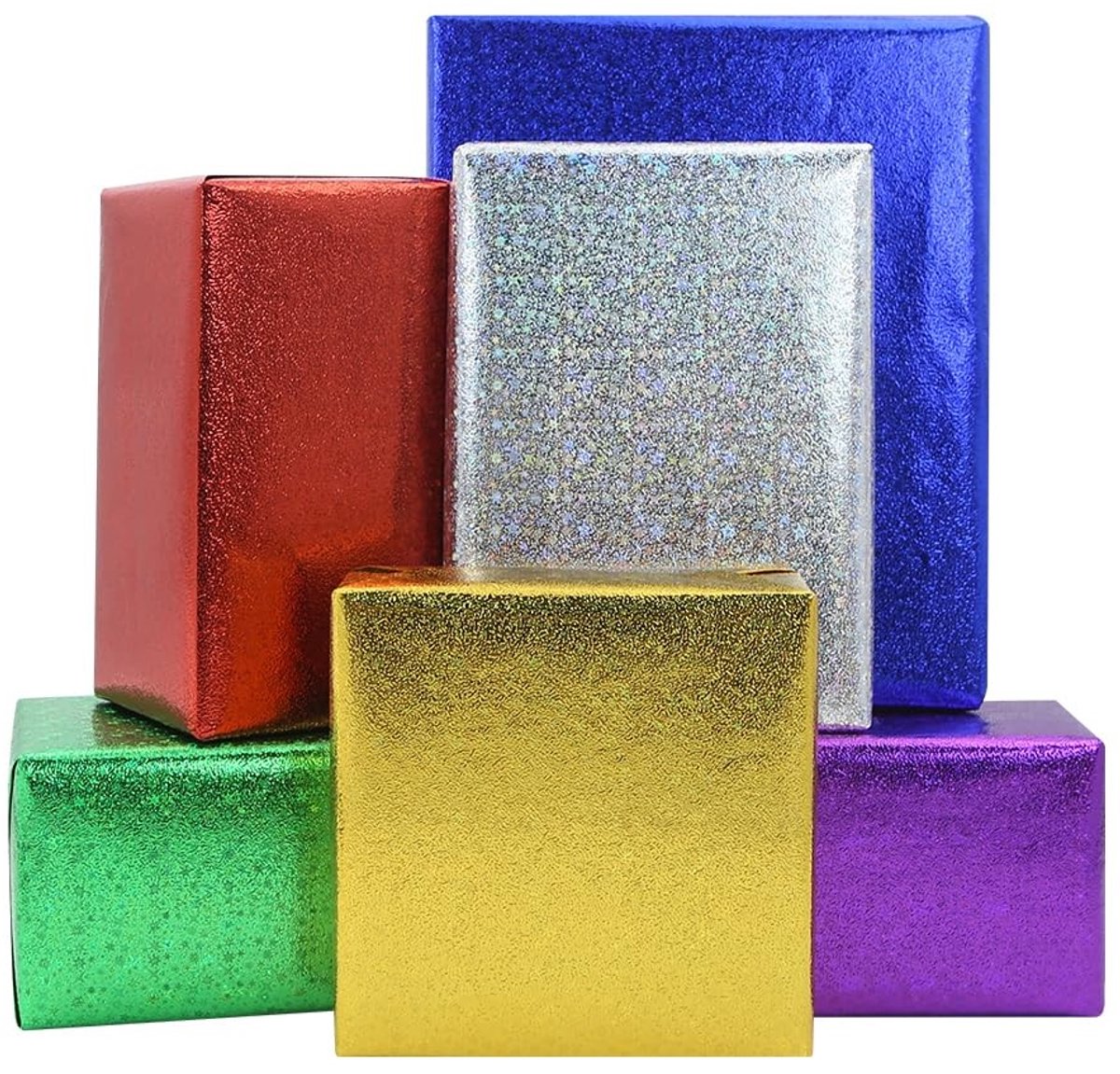 SolidKeus - Glitter Cadeaupapier, 6 Vellen Multicolour