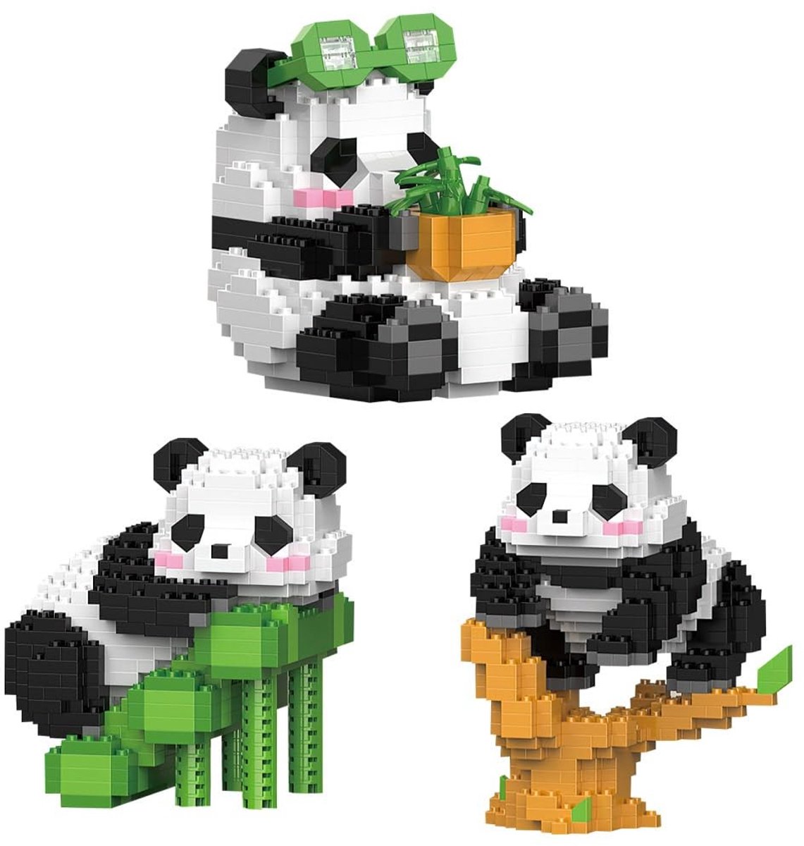 SolidKeus - 3-in-1 Panda Bouwstenen Set voor Kinderen en Volwassenen