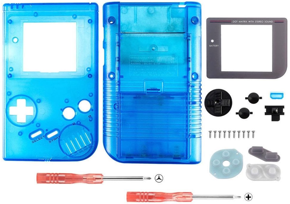 SolidKeus - Vervangende Behuizing voor Game Boy Console Blauw