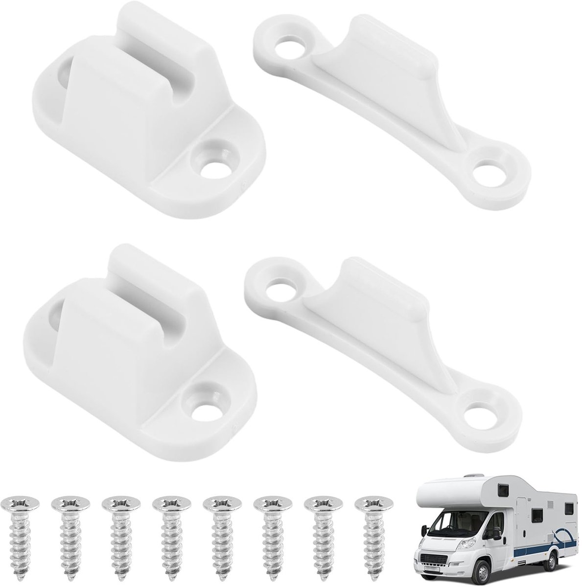 SolidKeus - Set van 2 Deurblokken van Kunststof, Wit