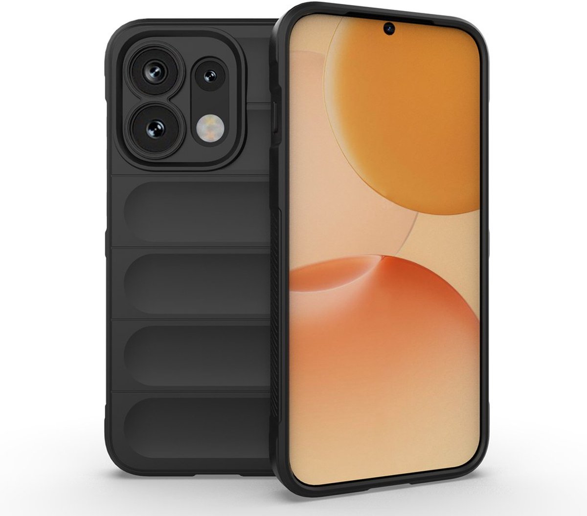 MobyDefend Hoesje - Geschikt voor Oppo Reno16 / 16 Pro - TPU Gripcase - Zwart