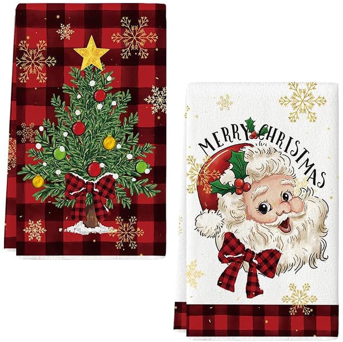 SolidKeus - Kerst Keukenhanddoeken Set van 2