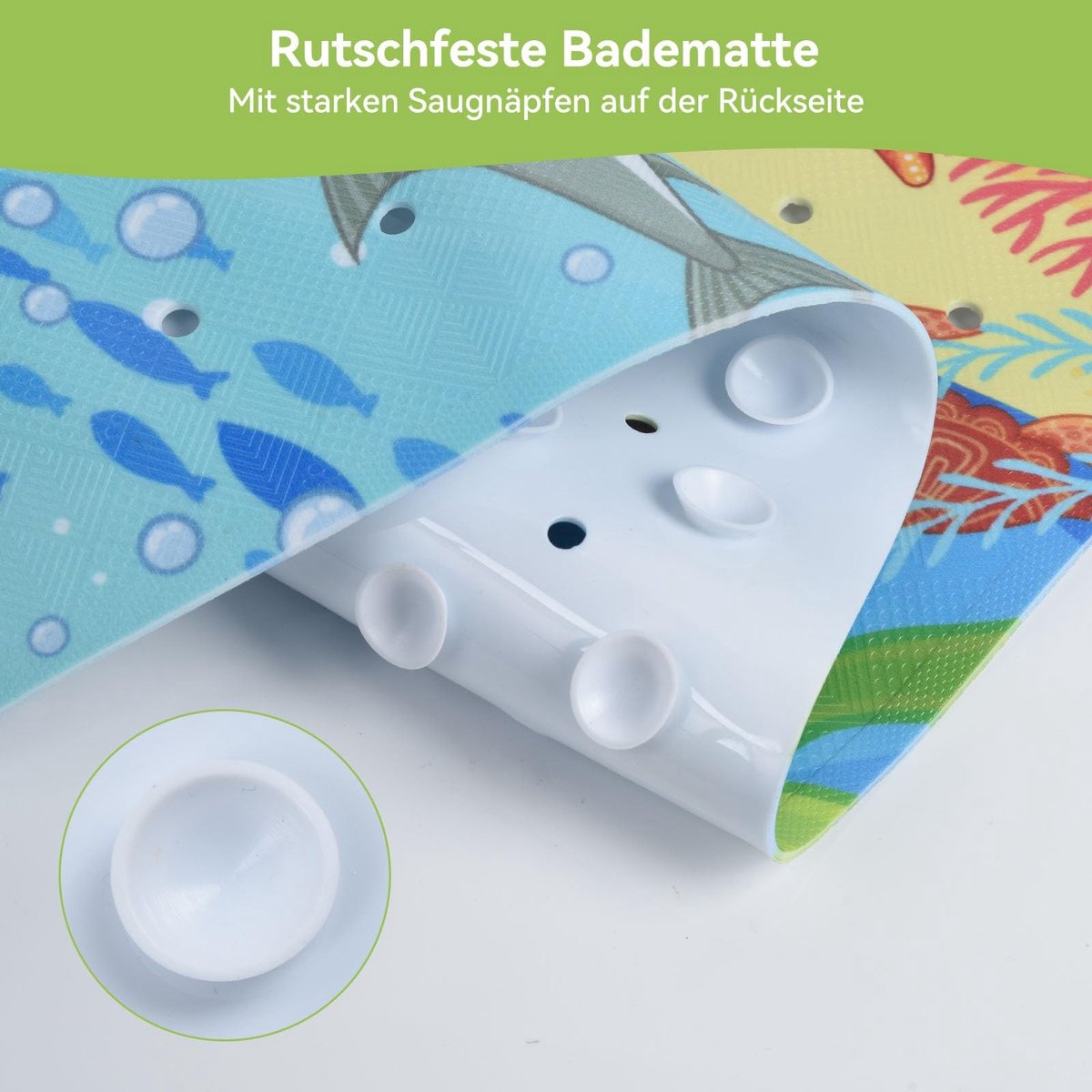 SolidKeus - Antislip Badmat voor Kinderen met Zuignappen, Veilig en Hygiënisch