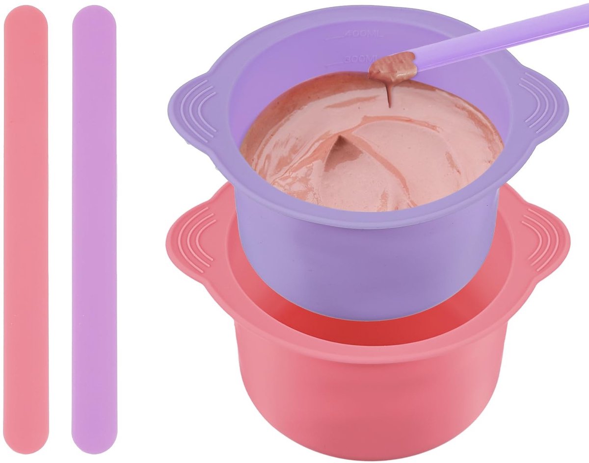 SolidKeus - Set van 2 Silicone Wax Pot Liners met Applicator Sticks