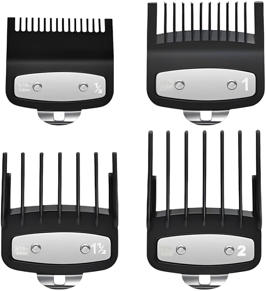 SolidKeus - 4 Stuks Haartrimmer Bevestigingsattachments, Keuze uit Diverse Groottes
