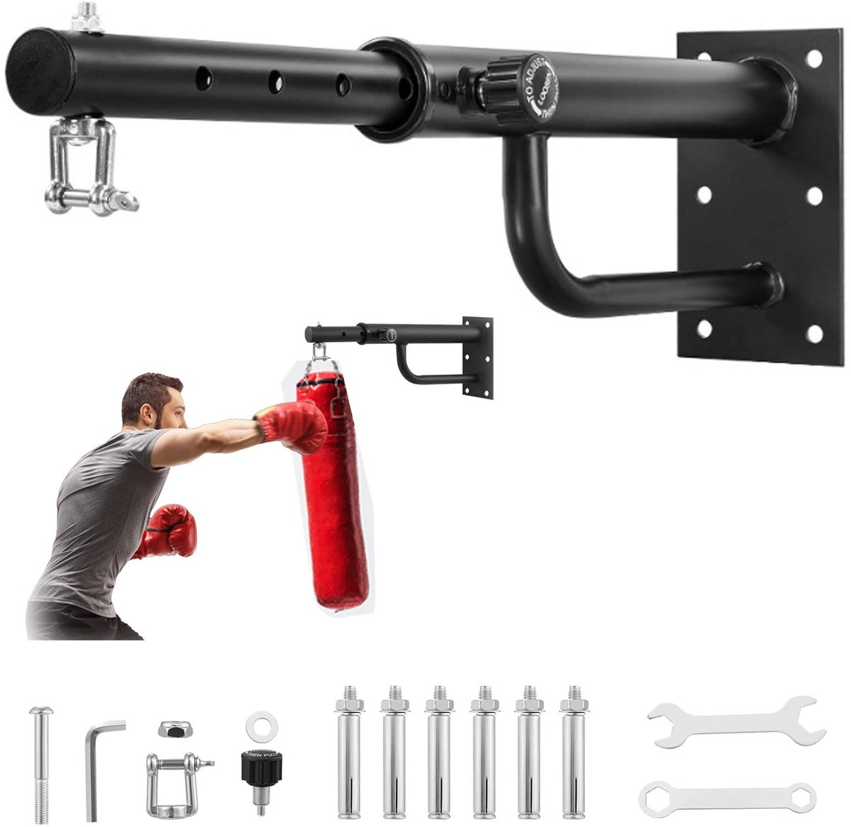 SolidKeus - Heavy Duty Wandbeugel voor Bokszak met 360° Rotatie