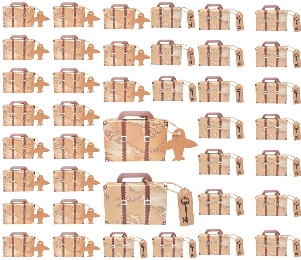 SolidKeus - Set van 40 Mini Koffer Snoepdozen voor Feestjes