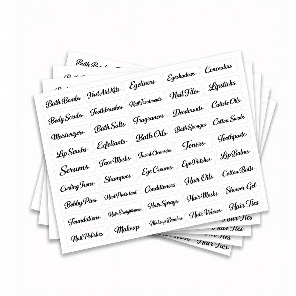 SolidKeus - Set van 225 Transparante Schoonheidsetiketten voor Badkamerorganisatie