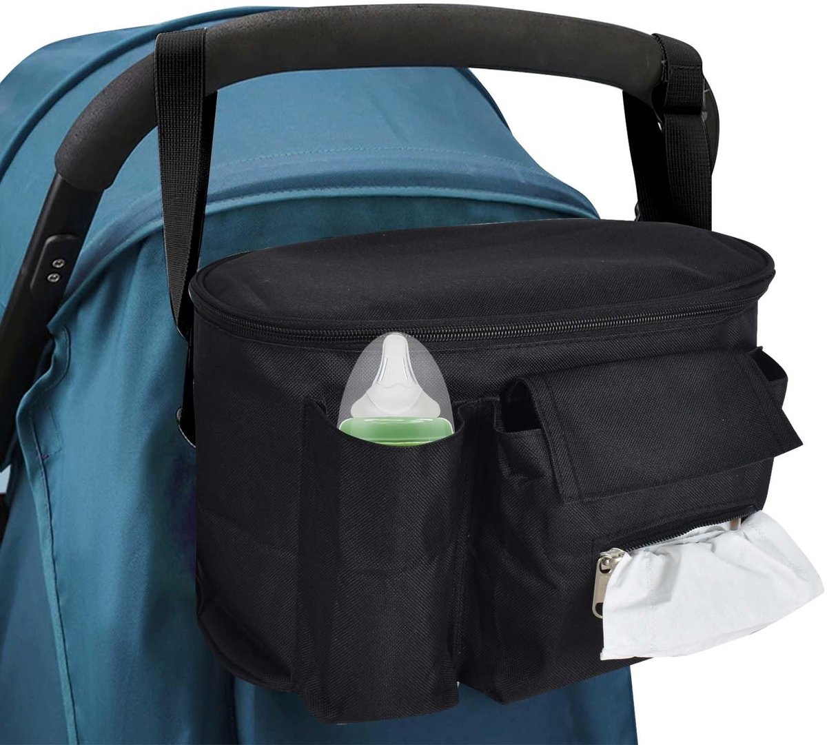 SolidKeus - Universele Organiser Tas voor Kinderwagens met Vak voor Luiers en Telefoons