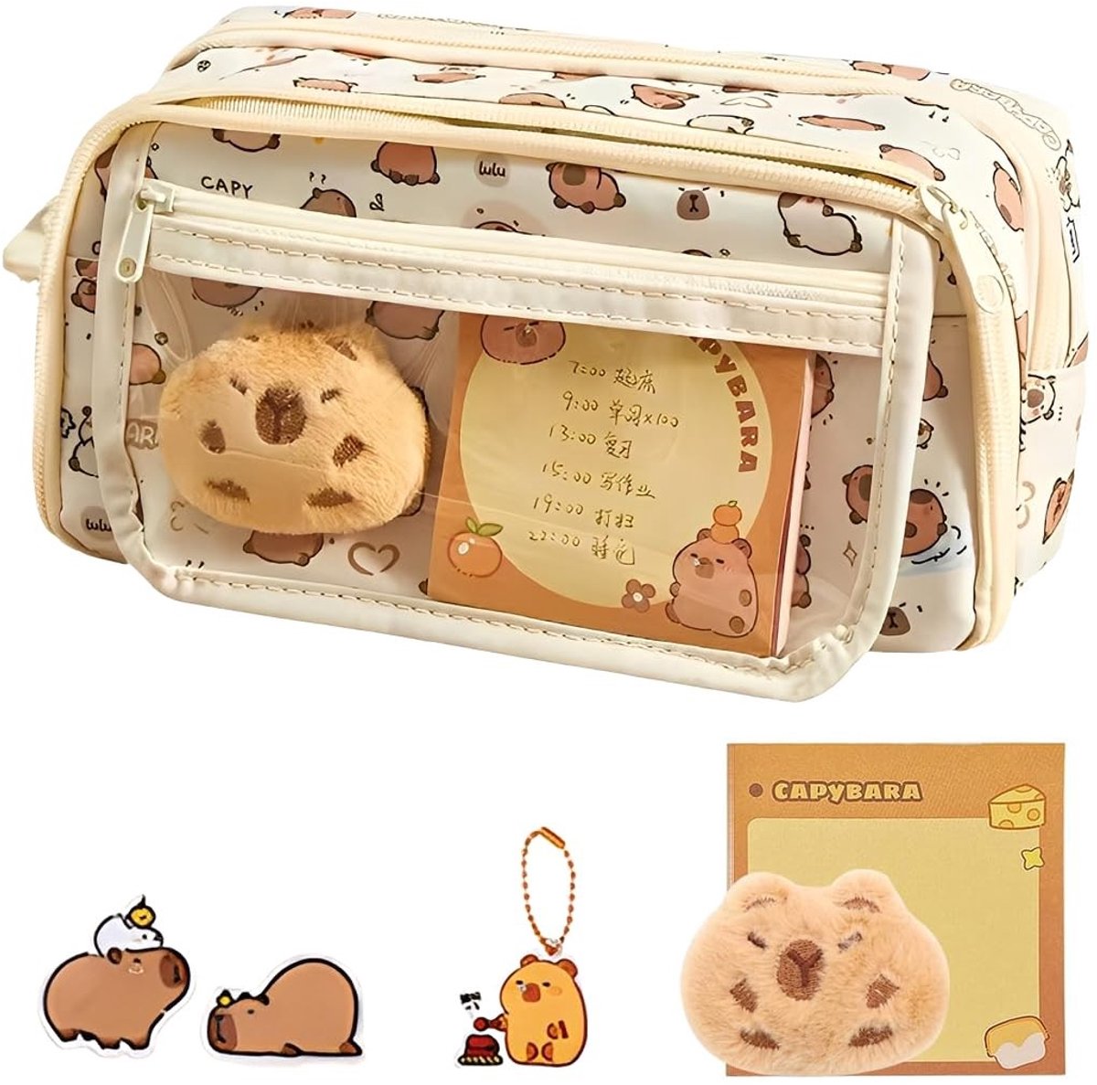 SolidKeus - Ruime 2-in-1 Capibara Etui met Rits