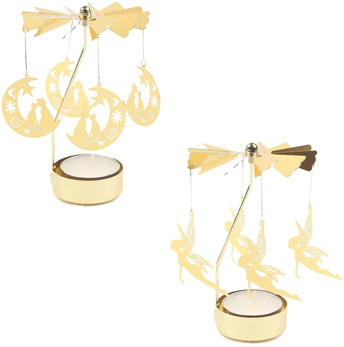 SolidKeus - Set van 2 Rotating Tealight Holders voor Feestelijke Decoratie