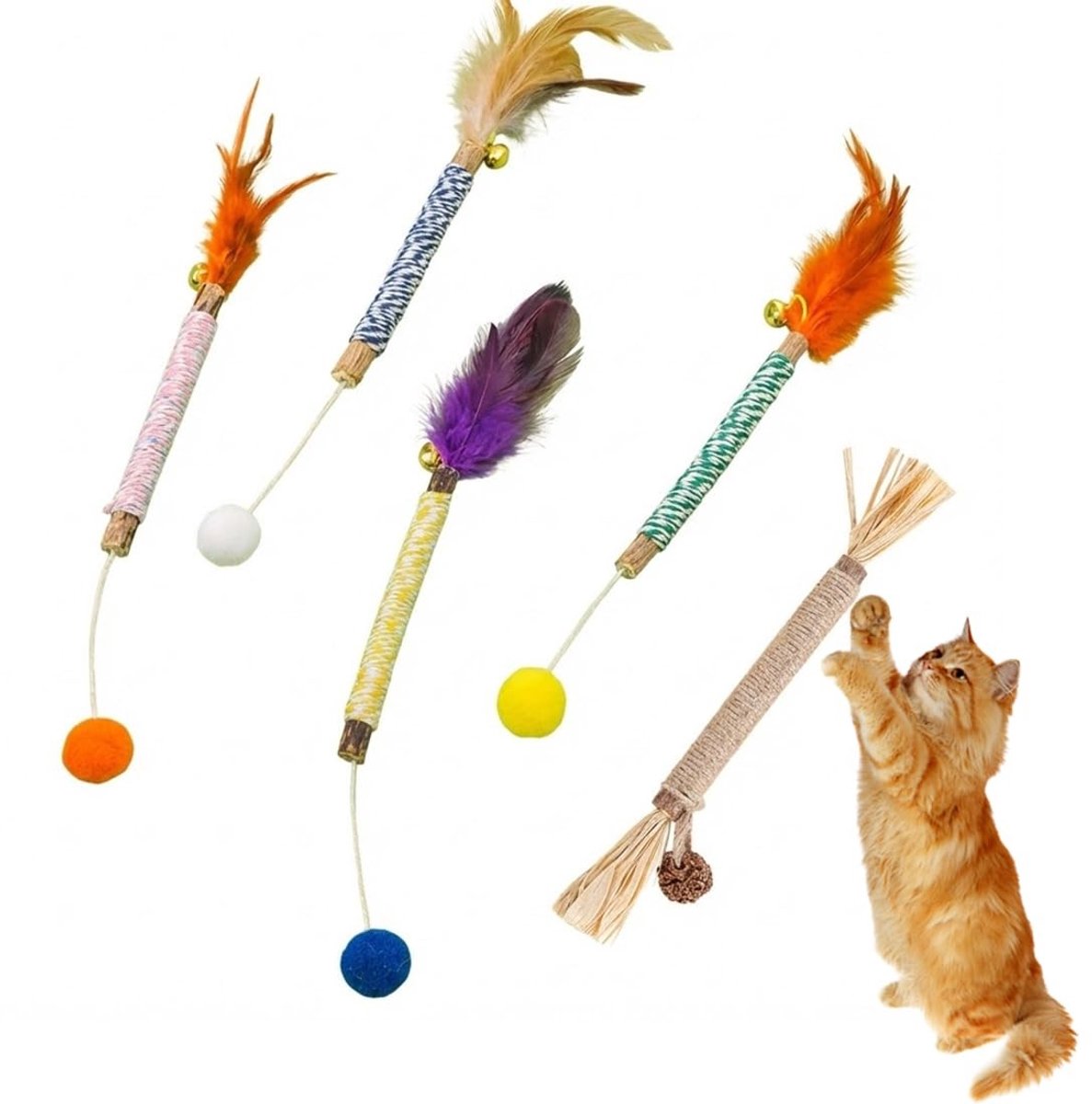 SolidKeus - Set van 5 Kauwspeeltjes voor Katten