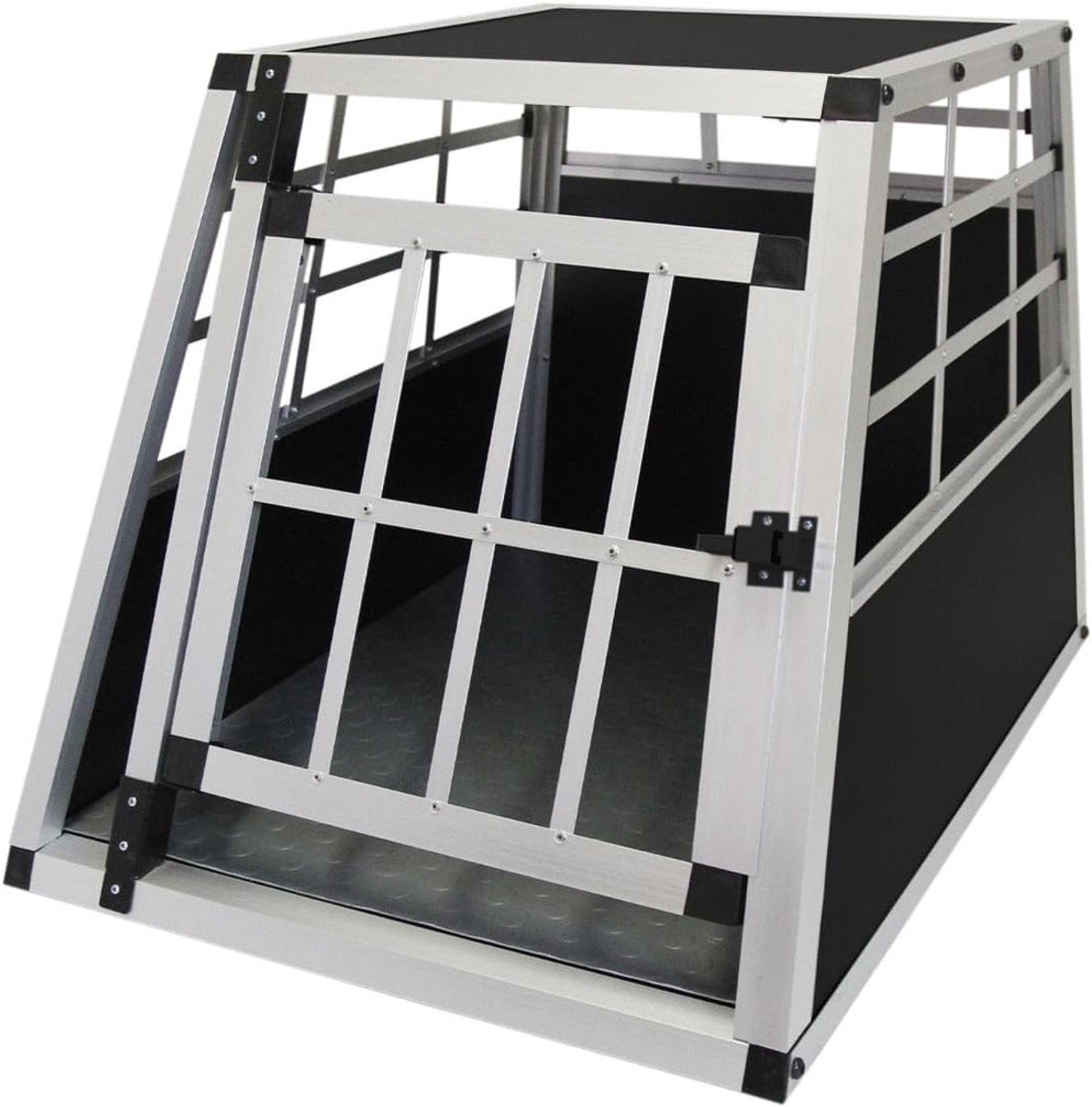 Hondenbench Autobench - Hondenkooi Auto - Veilig Transport - Trapezium Vorm - 54 x 69 x 50cm - Grijs