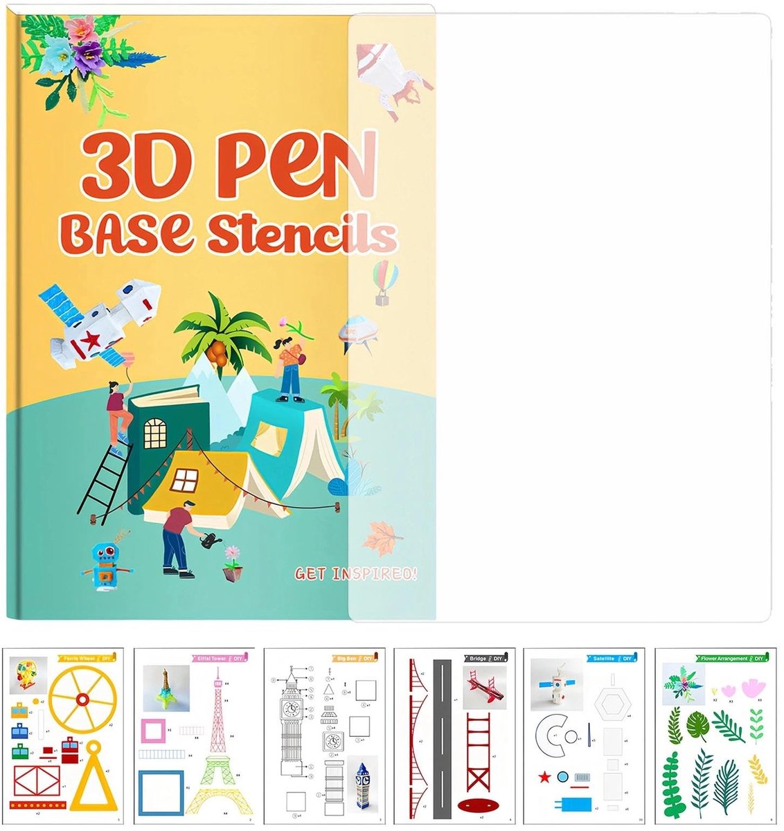 SolidKeus - 3D-pensjablonen met 65 Creatieve Patronen voor 3D-Printpennen