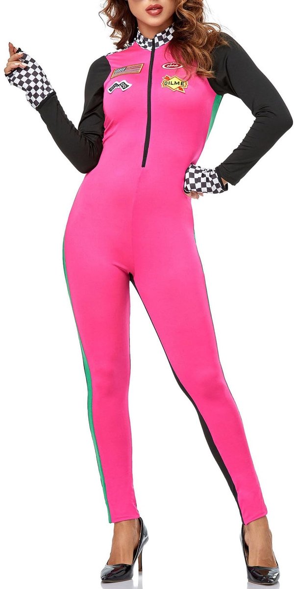 SolidKeus - Sexy Racer Kostuum Bodysuit met Rits voor Dames