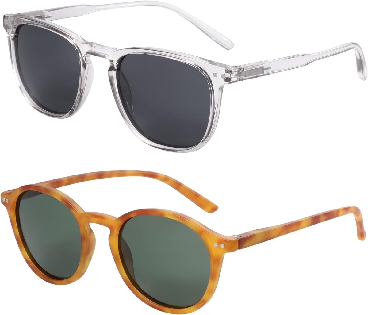 SolidKeus - Gepolariseerde Zonnebrillen voor Mannen en Vrouwen met UV400 Bescherming - 2 Pairs