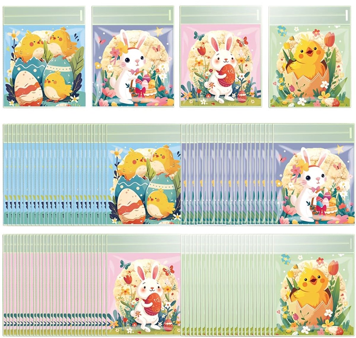 SolidKeus - Set van 200 Paaszakjes voor Snoep en Geschenken