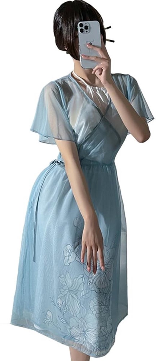 SolidKeus - Vrouwen Cosplay Cheongsam Jurk van Chiffon