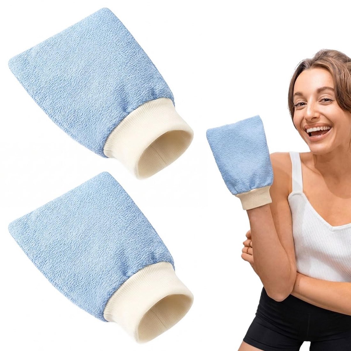 SolidKeus - Set van 2 Douchehandschoenen voor Lichaamspeeling en Verzorging