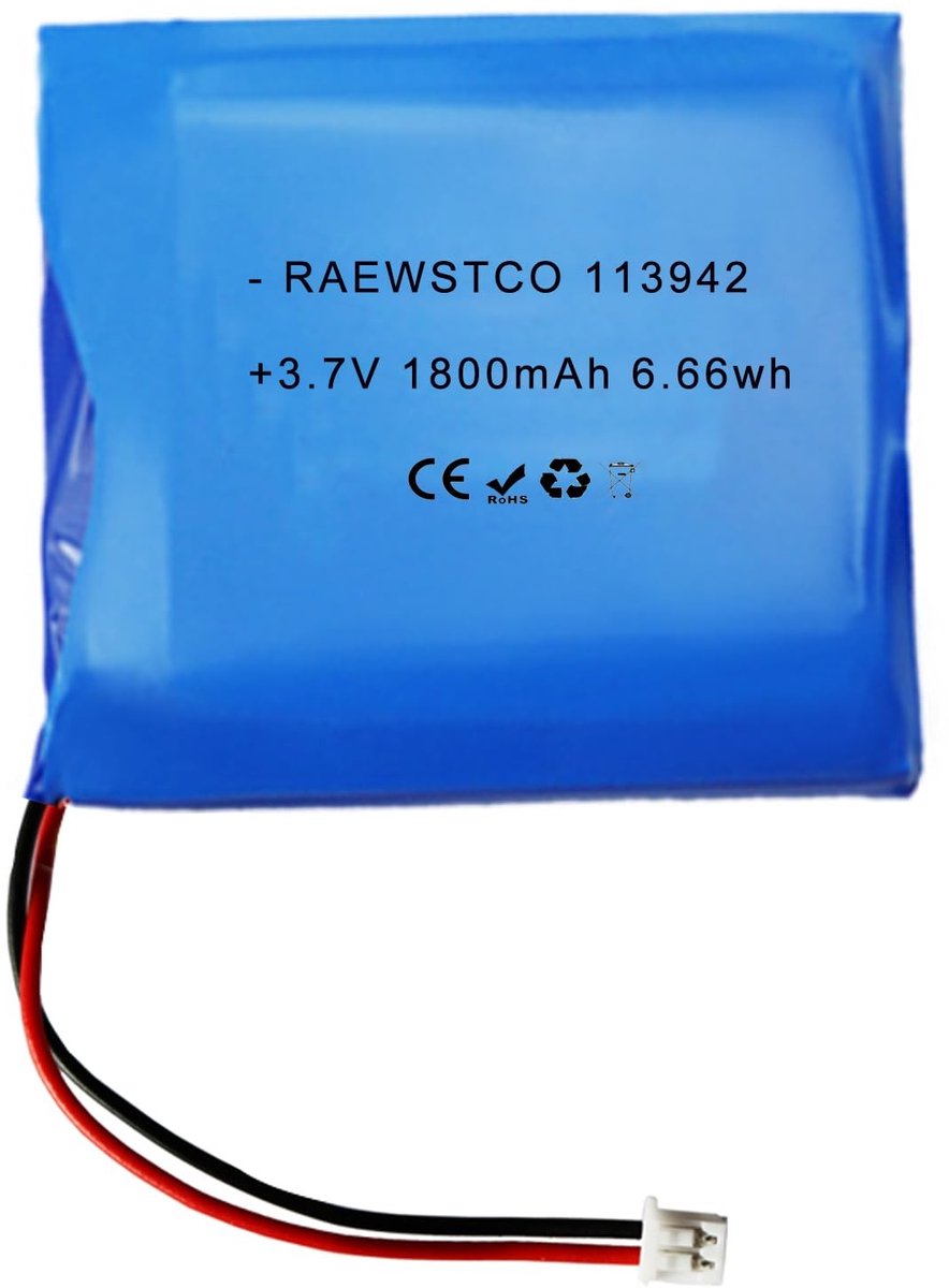 SolidKeus - 1800 mAh 3.7V Polymeer Lithium Batterij voor Verdampers en Luchtreinigers