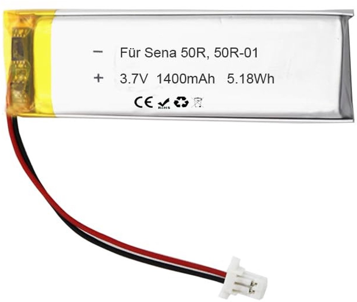 SolidKeus - 3,7V 1400mAh Oplaadbare LiPo Batterij voor Bluetooth Headsets