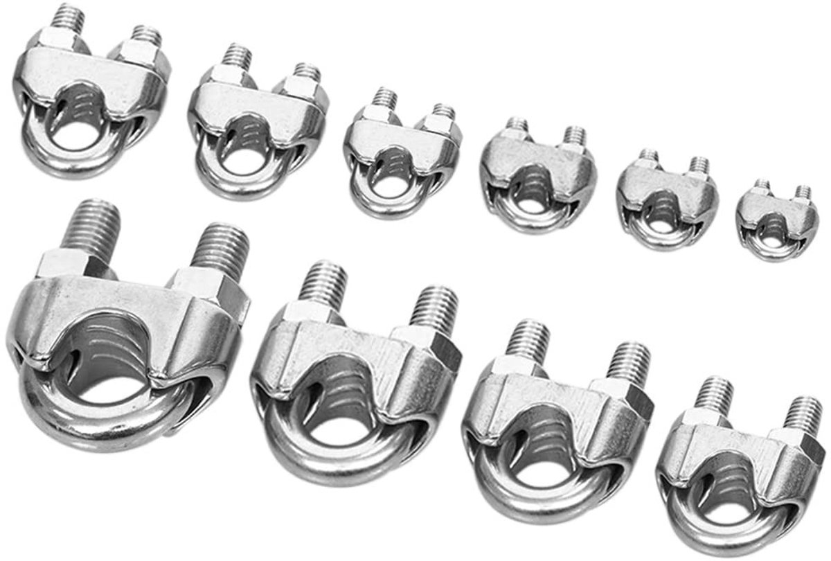 SolidKeus - Set van 5 RVS Kabelklemmen voor 2mm Staaldraden