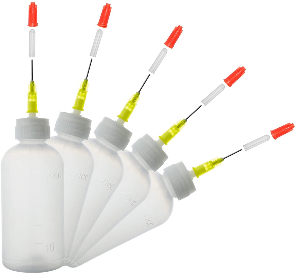 SolidKeus - Set van 5 Precisie Applicator Flessen 50ml voor DIY en Knutselen