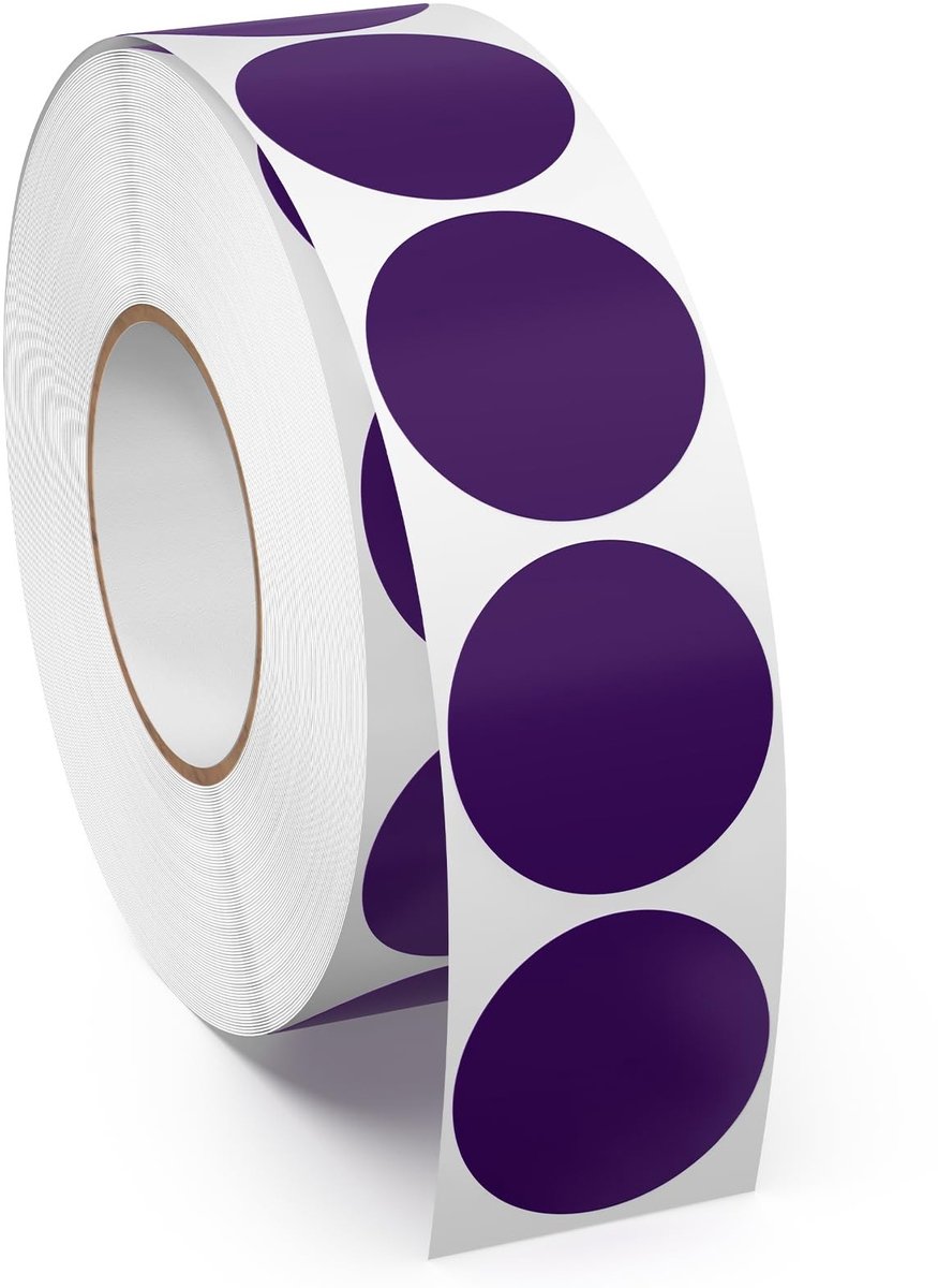 SolidKeus - Paarse Ronde Stickers 25 mm, 1000 Stuks