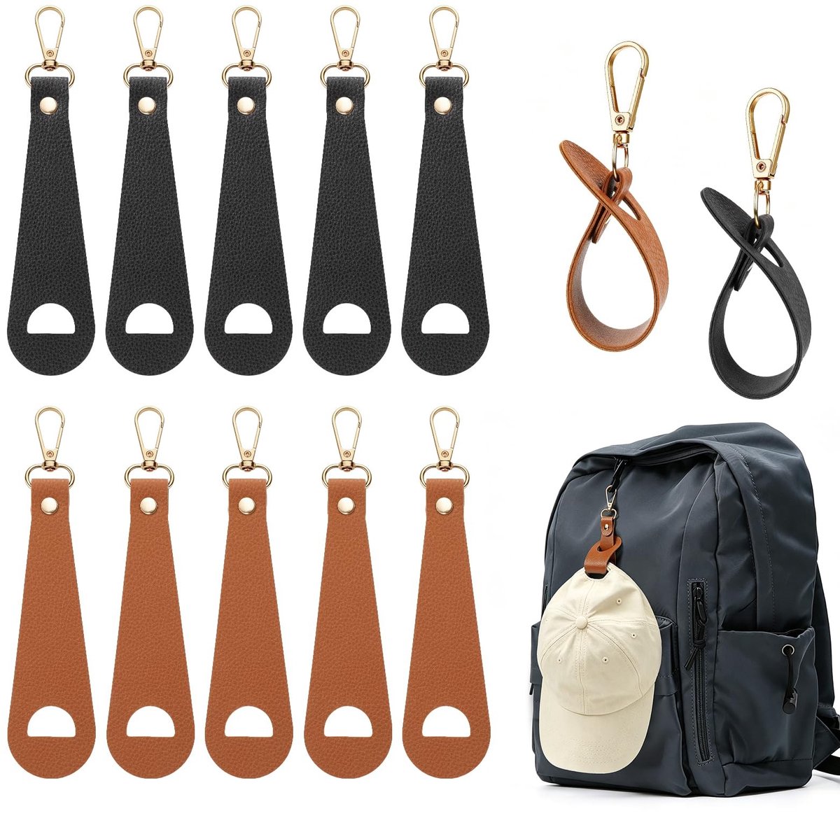 SolidKeus - Reishoedclips, 10 Stuks voor Hoofddeksels