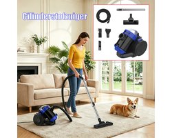 Cyclonische Stofzuiger 1200W met HEPA-filter en Accessoires – Stille Cilindrische Stofzuiger Zonder Stofzak Voor Tapijten, Harde Vloeren en Haren