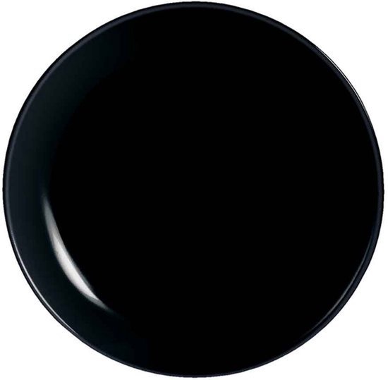 Une assiette à dessert noire unie Arcoroc.